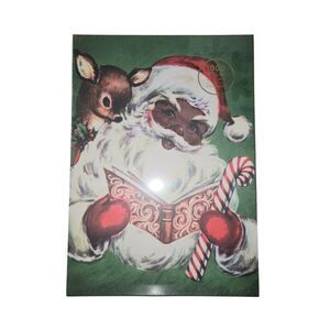 Pink Sky Sealed 1000pc. 26"X19" Jigsaw Puzzle African American Santa & Reindeer